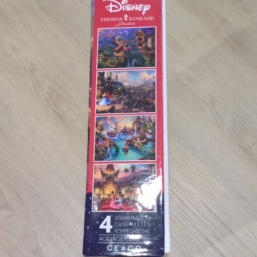 Disney Thomas Kinkade Studios 4-Pack Puzzle Set - Blue, Purple, Pink, Green - Picture 9 of 13
